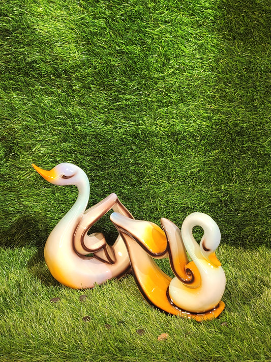 Elegant Swan Couple Figurine