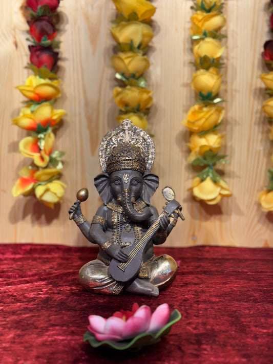 Vintage Musician Ganesha Statue