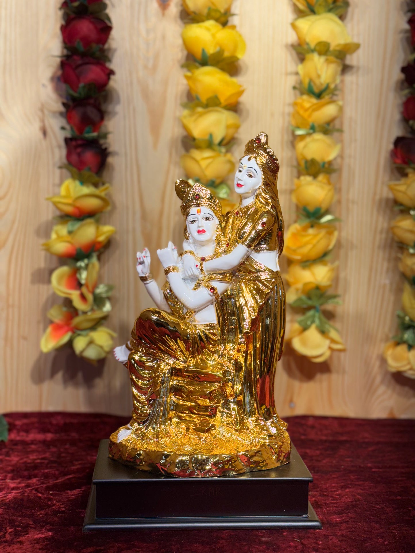 Radha Krishna Idol in Golden Finish