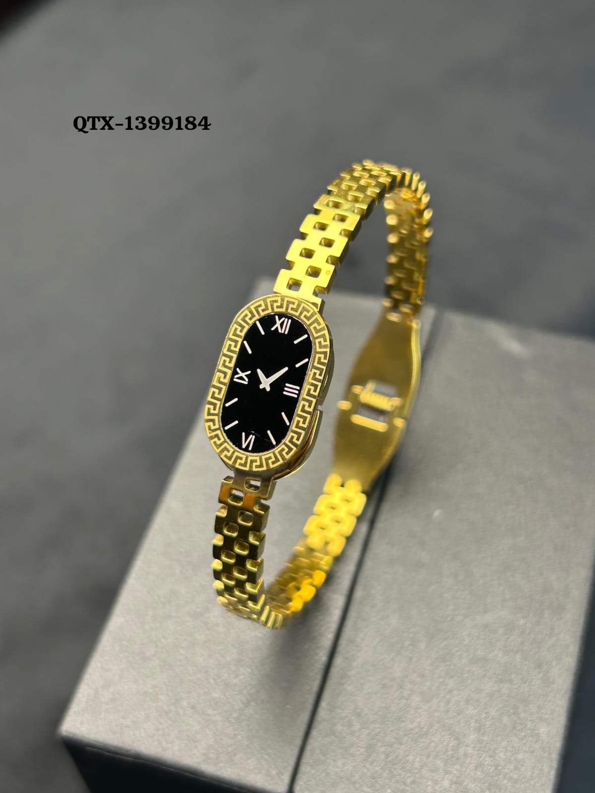 Gold Handcuff Bracelet Watch - Image 4