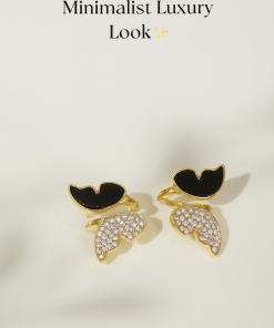 Golden Zircon Butterfly Earrings