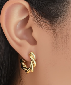 Golden Twisted Earrings