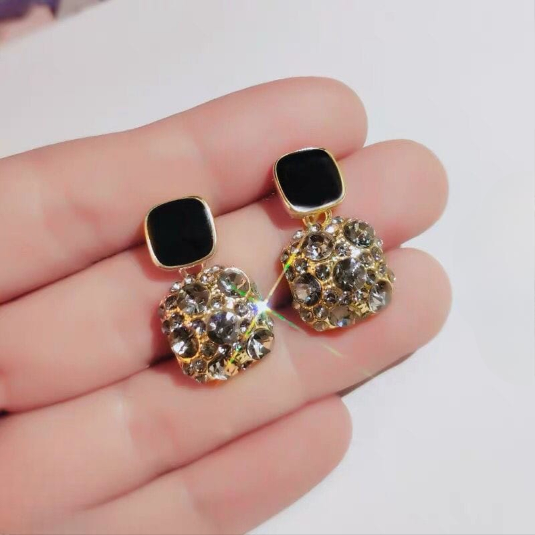 Rhinestone Square Earrings - Image 3