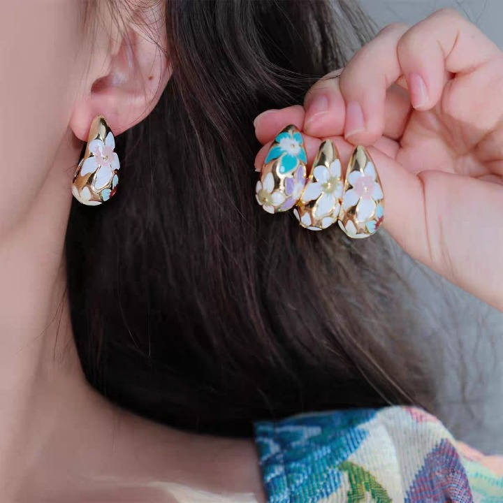 Flower Hollow Drop Earrings - Image 2